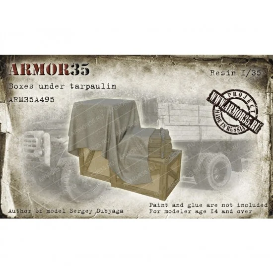 Armor35 35A495 1/35 Boxes Under Tarpaulin - Military Vehicles & Tanks