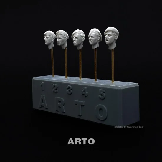 ARTO production AH35010 1/35 WWII Commonwealth Beret (5 different heads) - Model Figures