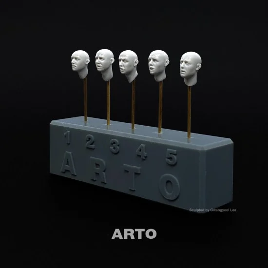 ARTO production AH35012 1/35 Bare Heads - Tense Faces (5 different heads)