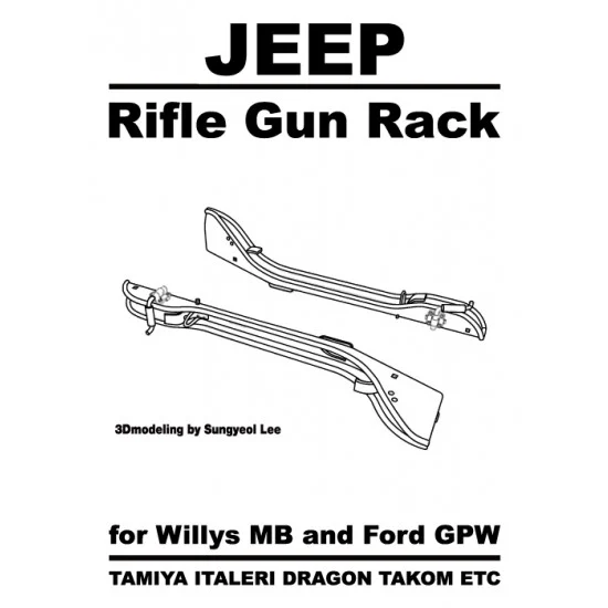 ARTO production PF35056 1/35 Jeep Rifle Gun Rack for Willys MB and Ford GPW - Military Vehicles & Tanks