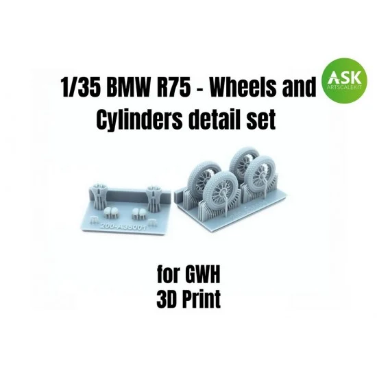 Art Scale Kit A35001 1/35 BMW R75 Wheels and Cylinders Detail set for Great Wall Hobby kit - Military Vehicles & Tanks