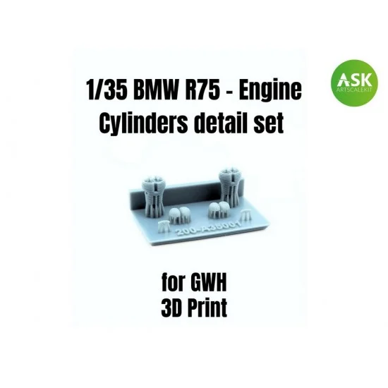 Art Scale Kit A35003 1/35 BMW R75 Engine Cylinders Detail set for Great Wall Hobby kit - Military Vehicles & Tanks