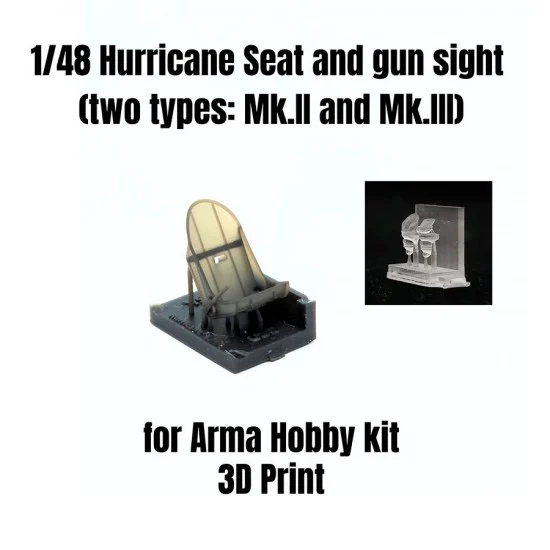 Art Scale Kit A48005 1/48 Hurricane Seat and Gun Sight (two types: Mk.II and Mk.III) - Model Planes