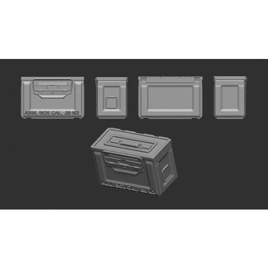 Art Scale Kit A72006 1/72 US 12.7 Machine Gun Ammo Box Cal. .50 M2 (12pcs) - Military Vehicles & Tanks