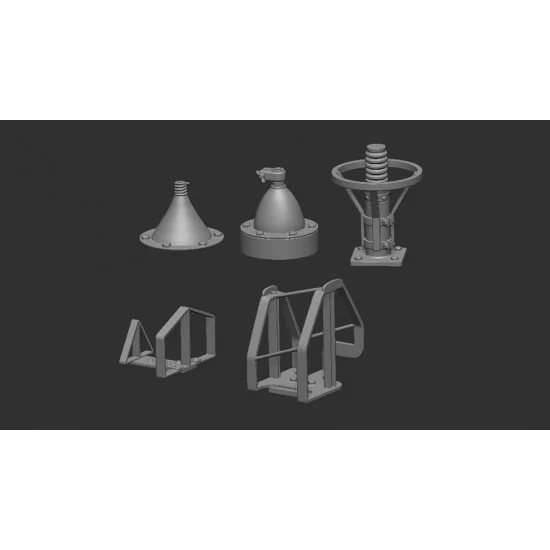 Art Scale Kit A72008 1/72 British Aerial Bases & Roof Sights - Military Vehicles & Tanks