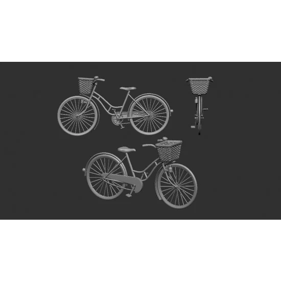 Art Scale Kit A72013 1/72 Women'S Bicycle Classic (3D Print) - Model Figures