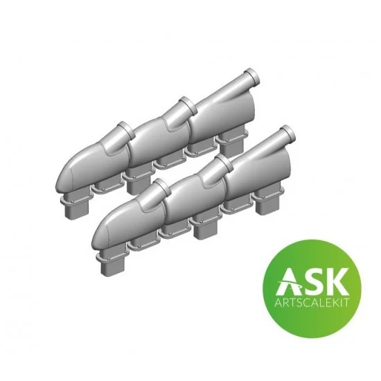 Art Scale Kit A72034 1/72 Spitfire Mk.Vb Exhausts Round type for Eduard kit - Model Planes