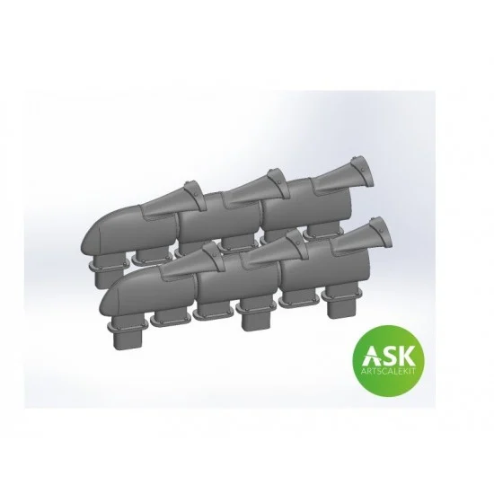 Art Scale Kit A72035 1/72 Spitfire Mk.Vb Exhausts Fishtail type for Eduard kit - Model Planes