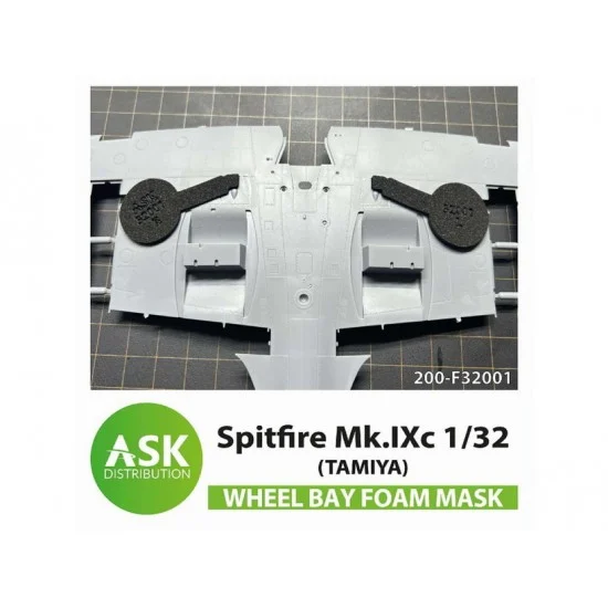 Art Scale Kit F32001 1/32 Spitfire Mk.Ixc Wheel Bays Foam Flexibel Express-fit Mask for Tamiya kit