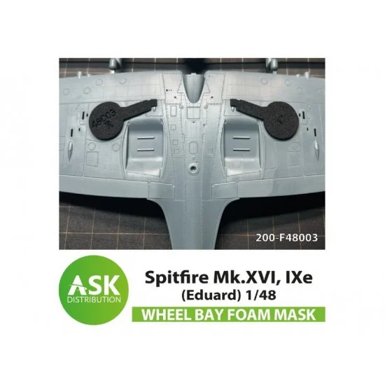 Art Scale Kit F48003 1/48 Spitfire Mk.XVI, IXe Foam Flexibel Wheel Bay Mask for Eduard kit - Model Planes