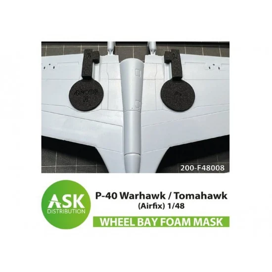 Art Scale Kit F48008 1/48 P-40 Warhawk / Tomahawk Foam Flexibel Wheel Bay Mask for Airfix kit