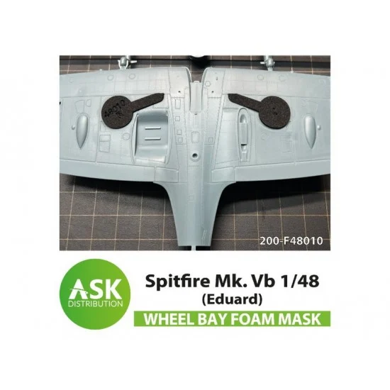 Art Scale Kit F48010 1/48 Spitfire Mk.Vb Foam Flexibel Wheel Bay Mask for Eduard kit - Model Planes
