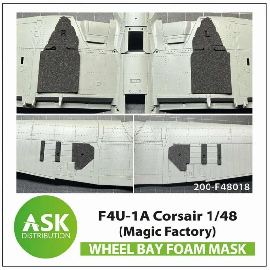 Art Scale Kit F48018 1/48 F4U-1A Corsair FOAM Flexibel Wheel Bay Mask for Magic Factory kits