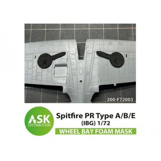 Art Scale Kit F72003 1/72 Spitfire PR Type A/B/E Wheel Bay Foam Flexibel Mask for IBG kit - Model Planes