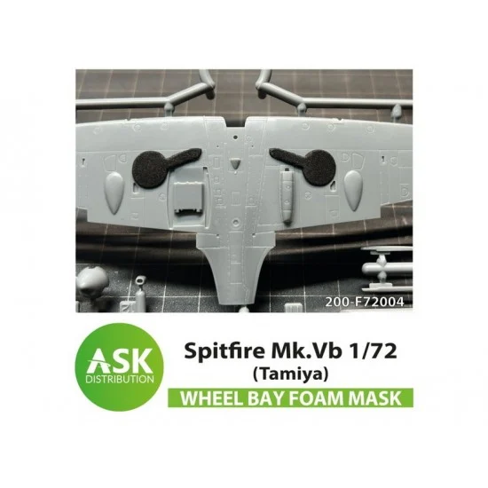 Art Scale Kit F72004 1/72 Spitfire Mk.Vb Wheel Bay Foam Flexibel Mask for Tamiya kit - Model Planes