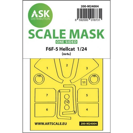 Art Scale Kit M24004 1/24 Grumman F6F-5 Hellcat One-sided Express Masks for Airfix kits