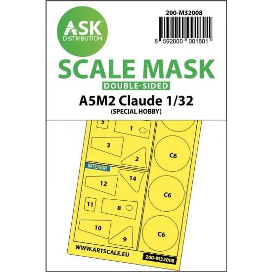 Art Scale Kit M32008 1/32 A5M2 Claude Double-sided Paint Masking for Special Hobby