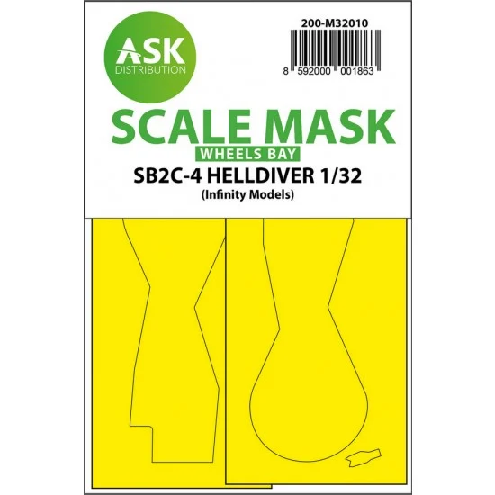 Art Scale Kit M32010 1/32 SB2C-4 Helldiver Wheel Bays Paint Masking for Infinity kit