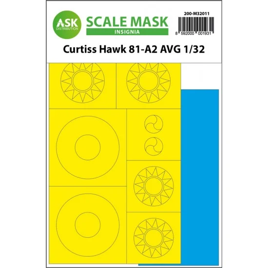 Art Scale Kit M32011 1/32 Curtiss Hawk 81-A2 AVG INSIGNIA Paint Masking for GWH