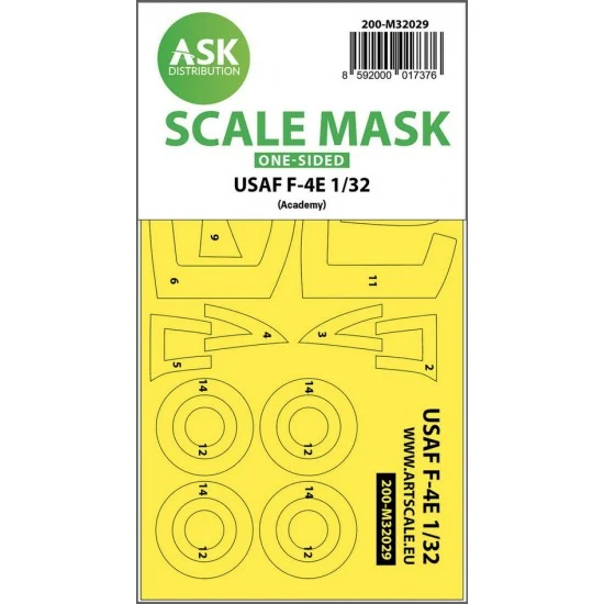 Art Scale Kit M32029 1/32 USAF F-4E Phantom Viet-Nam war One-Sided Masking for Academy kits