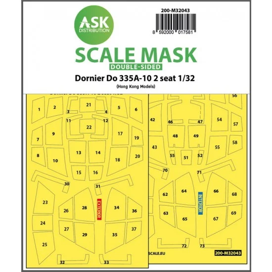 Art Scale Kit M32043 1/32 Dornier Do 335A-10 2-seater Double-sided Masking for HK Models