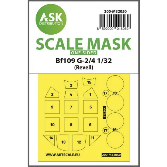 Art Scale Kit M32050 1/32 Messerschmitt Bf 109G-2/G-4 One-sided Express Masking for Revell kits