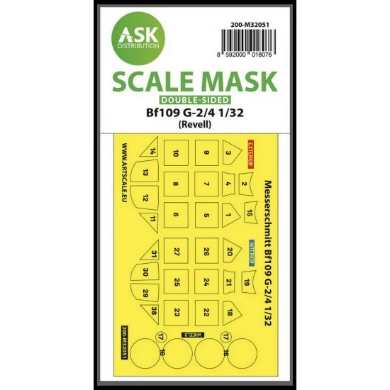 Art Scale Kit M32051 1/32 Messerschmitt Bf 109G-2/G-4 Double-sided Express Masking for Revell kits