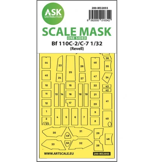 Art Scale Kit M32055 1/32 Messerschmitt Bf 110C-2/C-7 One-sided Masking for Revell kits