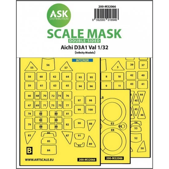 Art Scale Kit M32066 1/32 Aichi D3A1 Val Double-sided Express Self-adhesive Mask for Infinity #3206