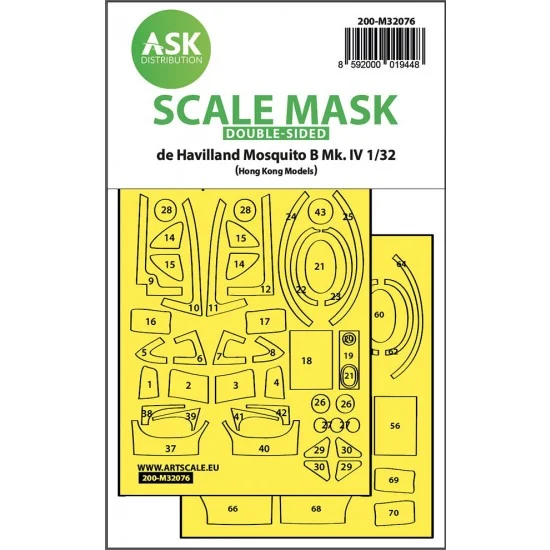 Art Scale Kit M32076 1/32 Mosquito B Mk.IV double-sided fit Mask for Hong Kong Model