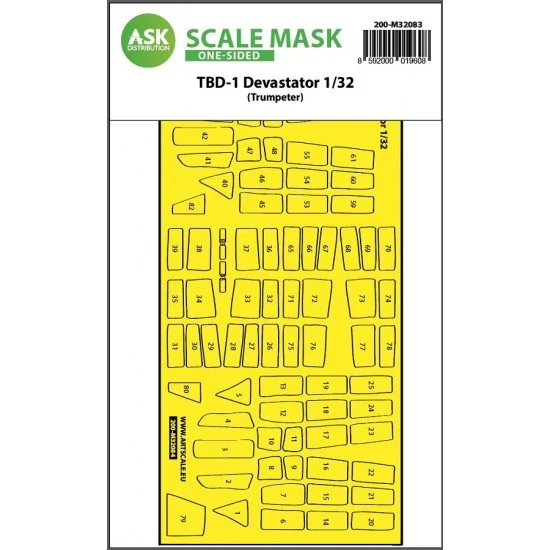 Art Scale Kit M32083 1/32 TBD-1 Devastator One-sided Express Fit Masking for Trumpeter kit