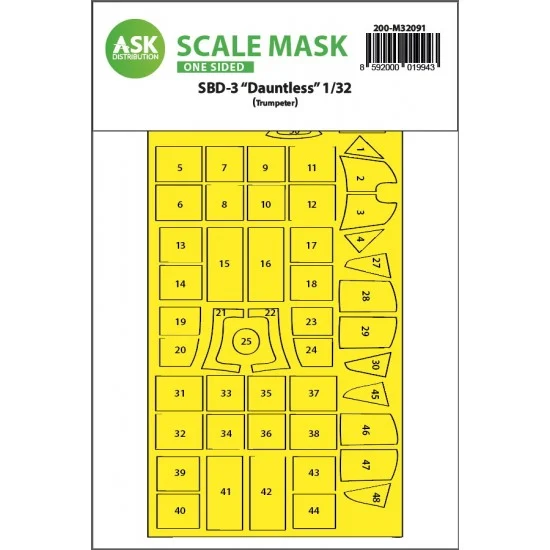 Art Scale Kit M32091 1/32 SBD-3 Dauntless One-Sided Express Fit Mask for Trumpeter