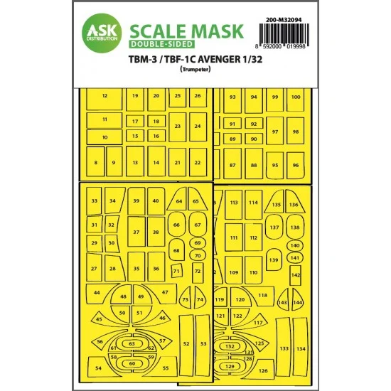 Art Scale Kit M32094 1/32 TBM-3/TBF-1C Double-Sided Express Fit Mask For Trumpeter kit