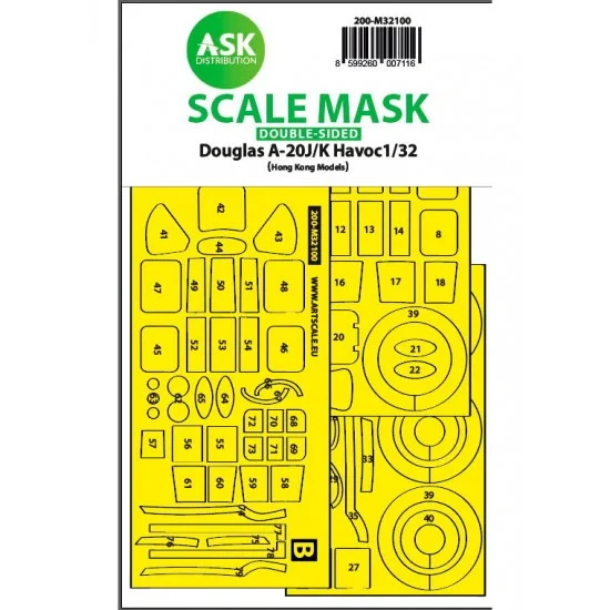 Art Scale Kit M32100 1/32 A-20J/K Havoc Double-sided Express fit Mask for HK Models