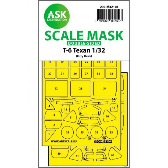 Art Scale Kit M32104 1/32 T-6 Texan Double-sided Express Fit Mask for Kitty Hawk kits