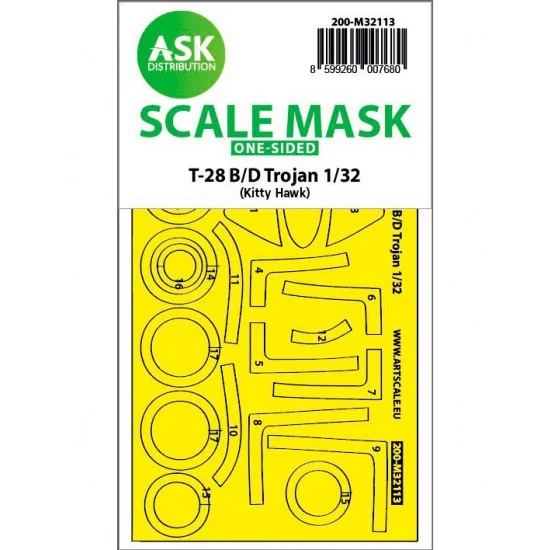 Art Scale Kit M32113 1/32 28-B/D Trojan One-sided Mask for Kitty Hawk kits