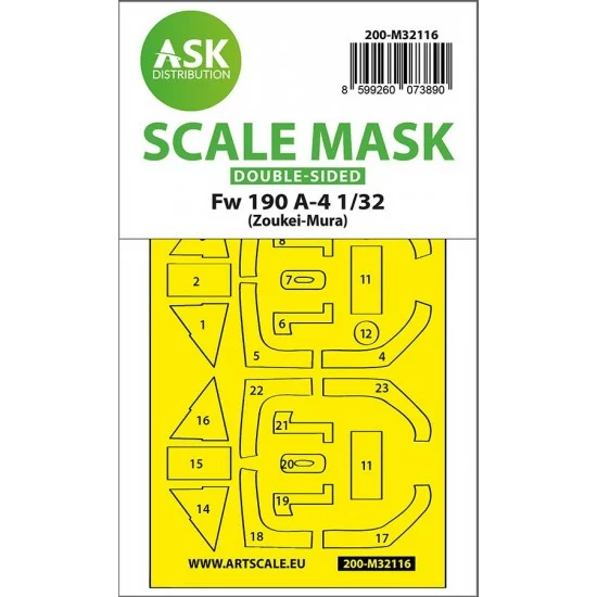 Art Scale Kit M32116 1/32 Fw 190A-4 Double-sided Express-fit Mask for Zoukei-Mura