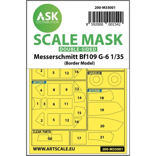 Art Scale Kit M35001 1/35 Messerschmitt Bf 109G-6 Double-sided Paint Masking for Border Model