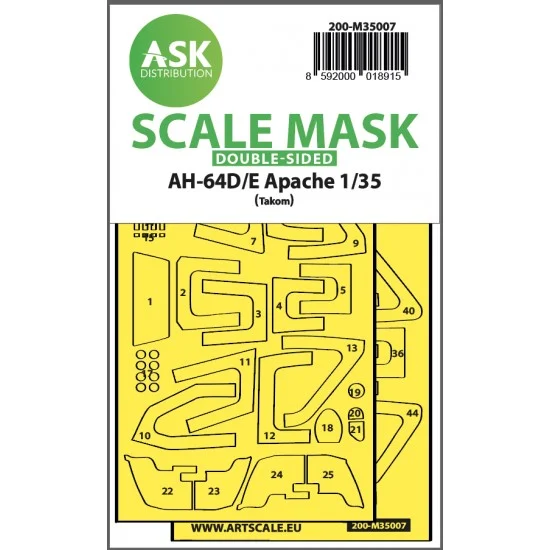 Art Scale Kit M35007 1/35 AH-64D/E Double-sided fit Express Masking for Takom kits