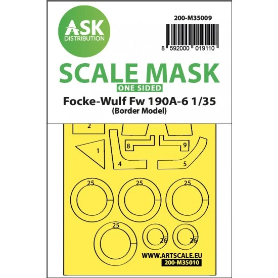 Art Scale Kit M35009 1/35 Focke-Wulf Fw 190A-6 One-sided Paint Mask for Border Model