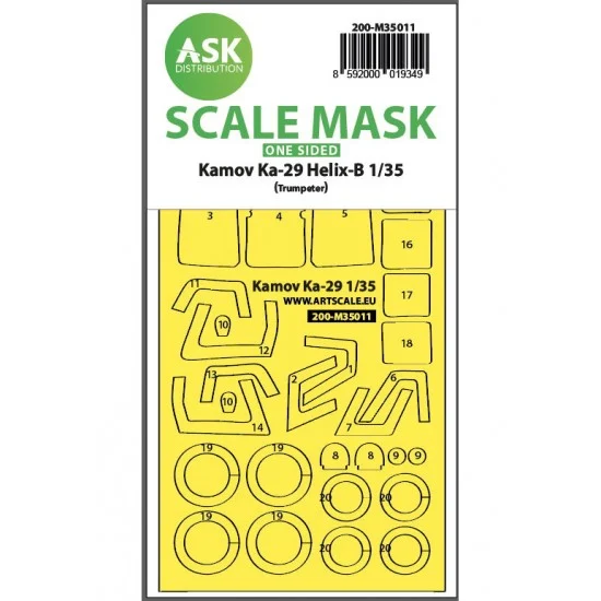 Art Scale Kit M35011 1/35 Kamov Ka-29 Helix-B one-sided painting Mask for Trumpeter kits