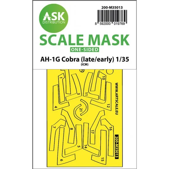 Art Scale Kit M35013 1/35 AH-1G Cobra (Early/Late) One-Sided Express Fit Painting Mask for ICM