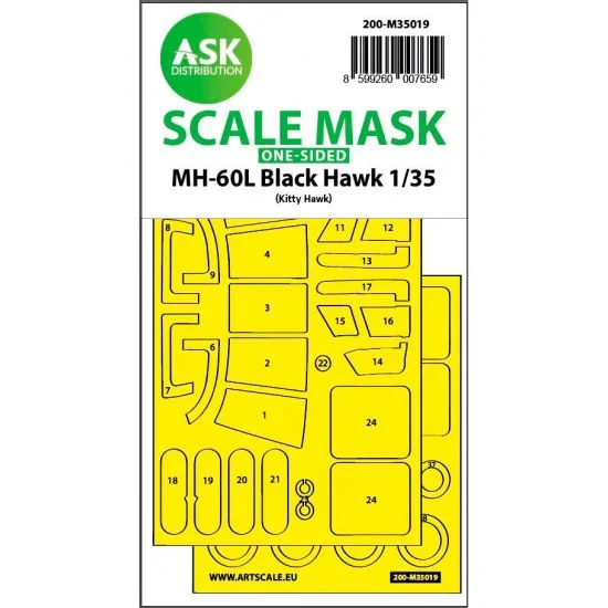 Art Scale Kit M35019 1/35 MH-60L Black Hawk One-sided Express Fit Mask for Kitty Hawk kits