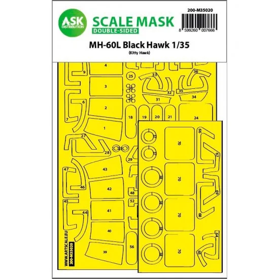 Art Scale Kit M35020 1/35 MH-60L Black Hawk Double-sided Express Fit Mask for Kitty Hawk kits