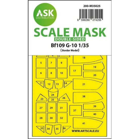 Art Scale Kit M35025 1/35 Messerschmitt Bf 109G-10 Double-Sided Painting Mask for Border Model