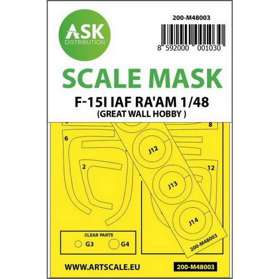 Art Scale Kit M48003 1/48 F-15I Ra'am Double-sided Paint Masking for Great Wall Hobby