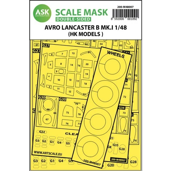 Art Scale Kit M48007 1/48 Avro Lancaster Mk.I B Double-sided Paint Masking for HK Models