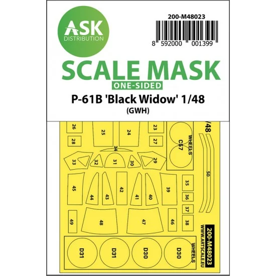 Art Scale Kit M48023 1/48 P-61 Black Widow One-sided Paint Masking for Great Wall Hobby