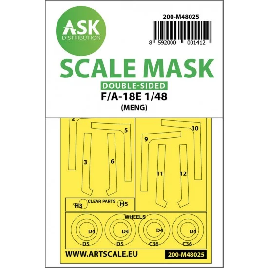 Art Scale Kit M48025 1/48 F/A-18E Double-sided Paint Masking for Meng kits