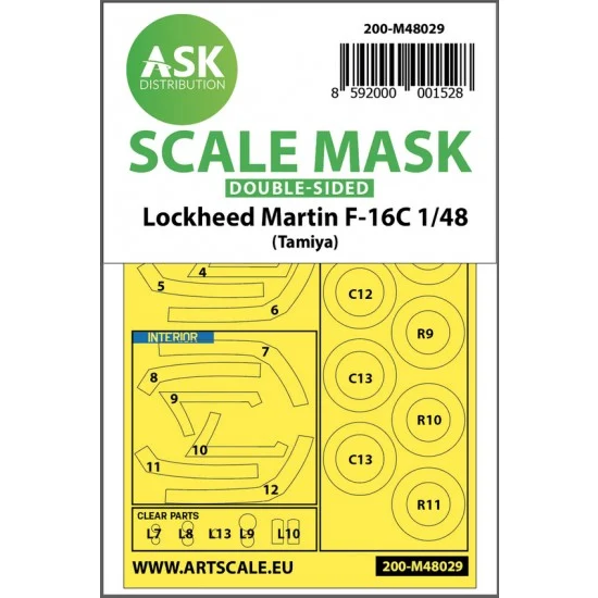 Art Scale Kit M48029 1/48 F-16C Double-sided Paint Masking for Tamiya kits